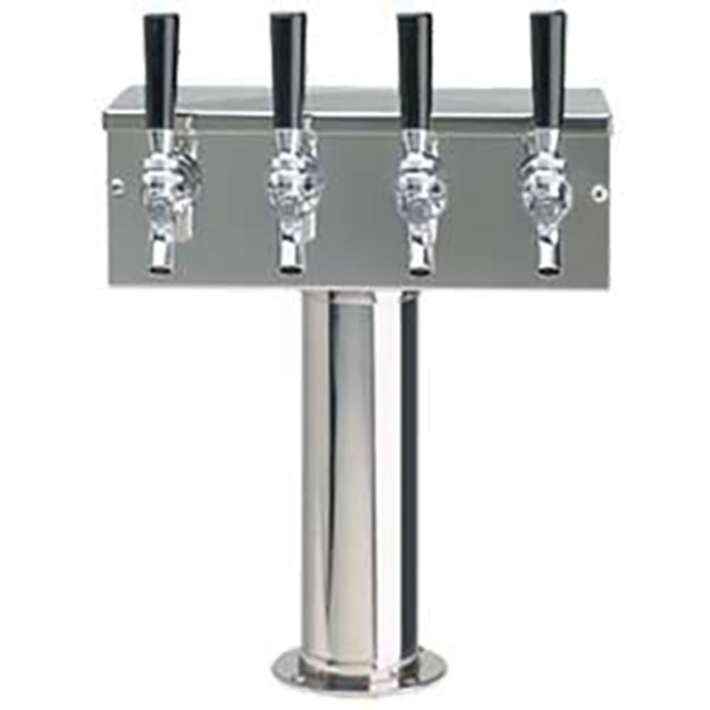 Micro Matic D7744PSS Countertop T Style Draft Beer Tower w/ (4) Faucets - Air Cooled, Stainless Steel