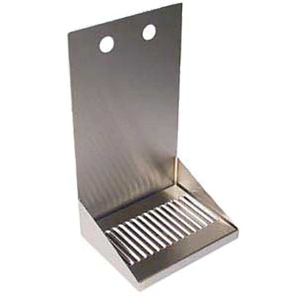 Micro Matic DP-321D-2 Wall Mount Drip Tray Trough w/ 1/2" Drain - 8"W x 6 3/8"D x 14"H, Stainless Steel