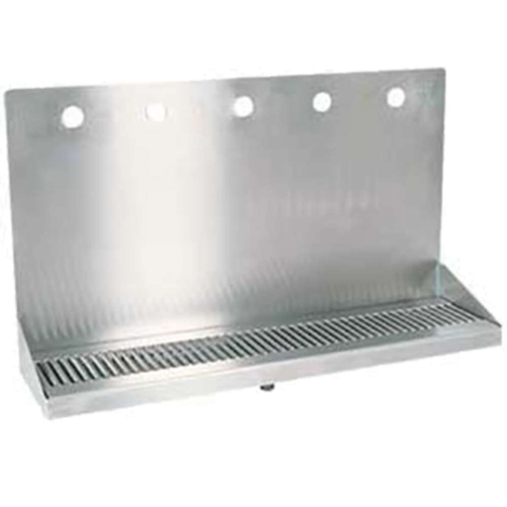 Micro Matic DP-322ELD-5 Wall Mount Drip Tray Trough w/ 1/2" Drain - 24"W x 6 3/8"D x 14"H, Stainless Steel