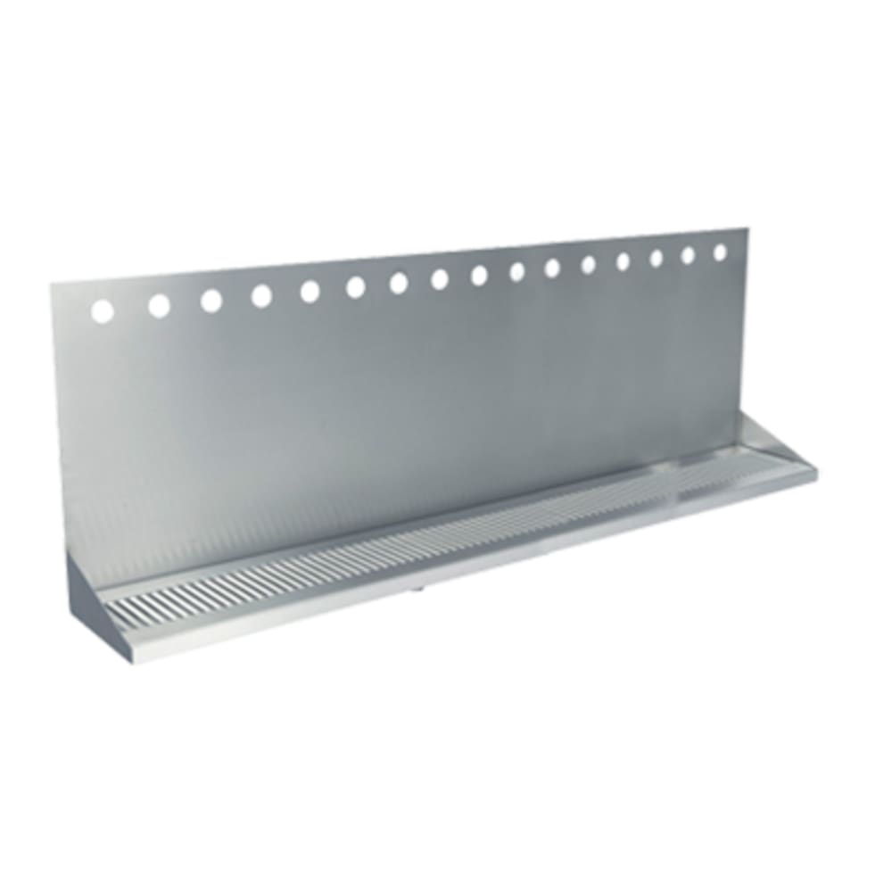 Micro Matic DP-332ELD-16-3 Wall Mount Drip Tray Trough w/ 1/2" Drain - 48"W x 6 3/8"D x 14"H, Stainless Steel