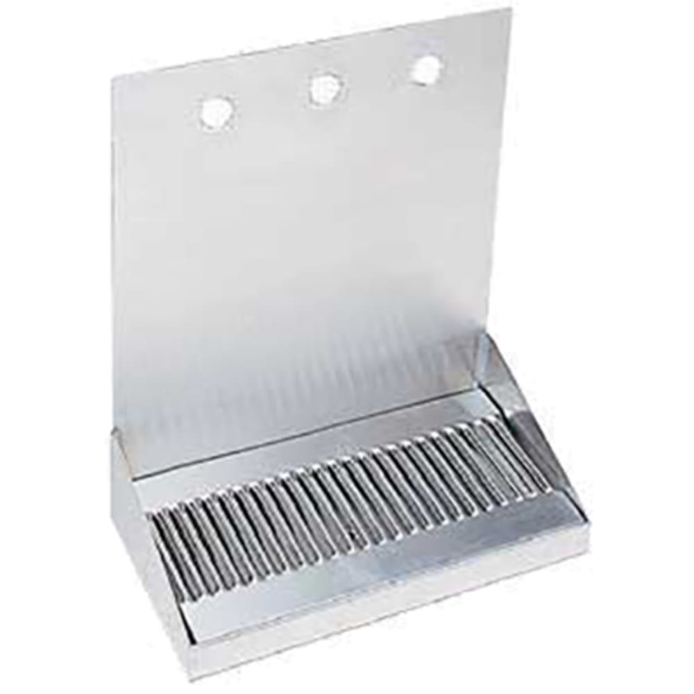 Micro Matic DP-322D-3 Wall Mount Drip Tray Trough w/ 1/2" Drain - 12"W x 6 3/8"D x 14"H, Stainless Steel