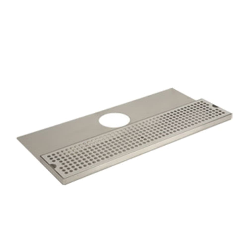 Micro Matic DP-620D-24 Surface Mount Drip Tray Trough w/ 5/8" Drain - 24"W x 11 3/4"D, Stainless Steel