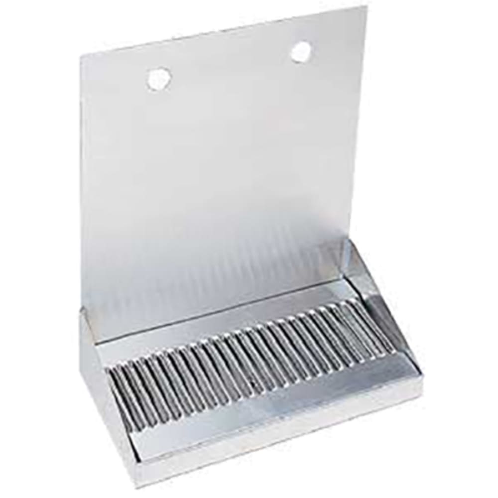 Micro Matic DP-322D-2 Wall Mount Drip Tray Trough w/ 1/2" Drain - 12"W x 6 3/8"D x 14"H, Stainless Steel