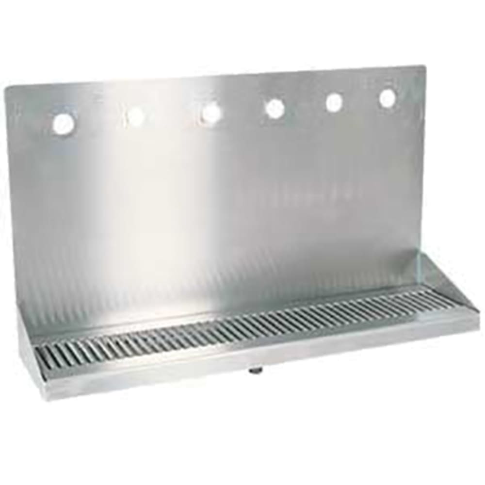 Micro Matic DP-322ELD-6 Wall Mount Drip Tray Trough w/ 1/2" Drain - 24"W x 6 3/8"D x 14"H, Stainless Steel