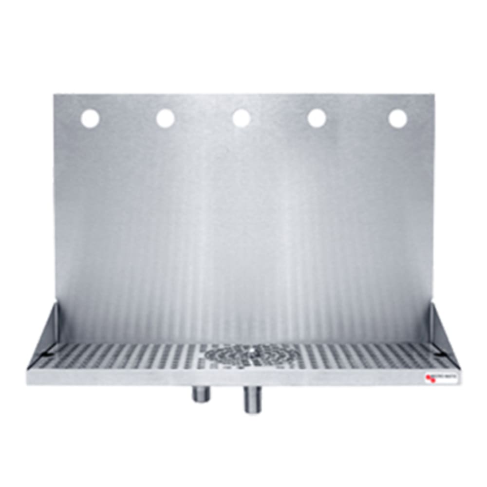 Micro Matic DP-322LD-5GR Wall Mount Drip Tray Trough w/ Glass Rinser & 1/2" Drain - 16"W x 6 3/8"D x 14"H, Stainless Steel