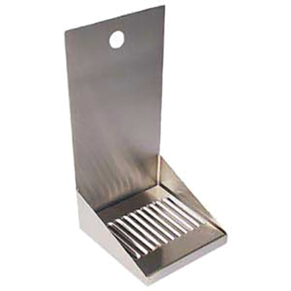 Micro Matic DP-721D Wall Mount Drip Tray Trough w/ 1/2" Drain - 6"W x 6"D x 11"H, Stainless Steel