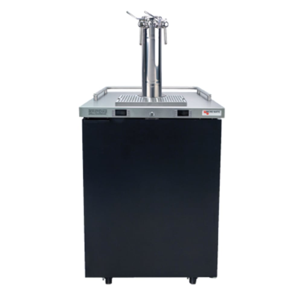 Micro Matic MDD23W-E-A 25" Dual Zone Wine Dispenser w/ (4) 1/6 Size Keg Capacity - (1) Column & (2) Taps, Black, 115v