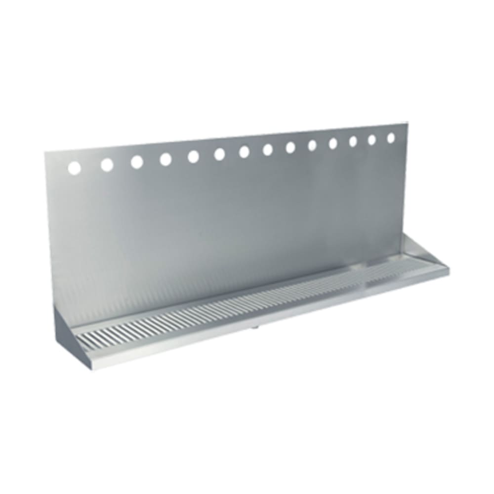 Micro Matic DP-332ELD-14-3 Wall Mount Drip Tray Trough w/ 1/2" Drain - 48"W x 6 3/8"D x 14"H, Stainless Steel