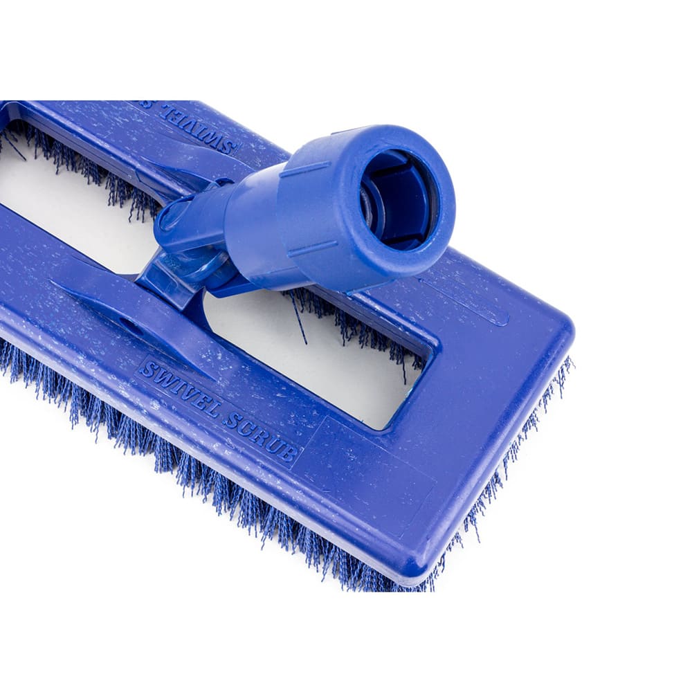 Carlisle White Plastic Scrub Brush With Blue Bristles - 8L