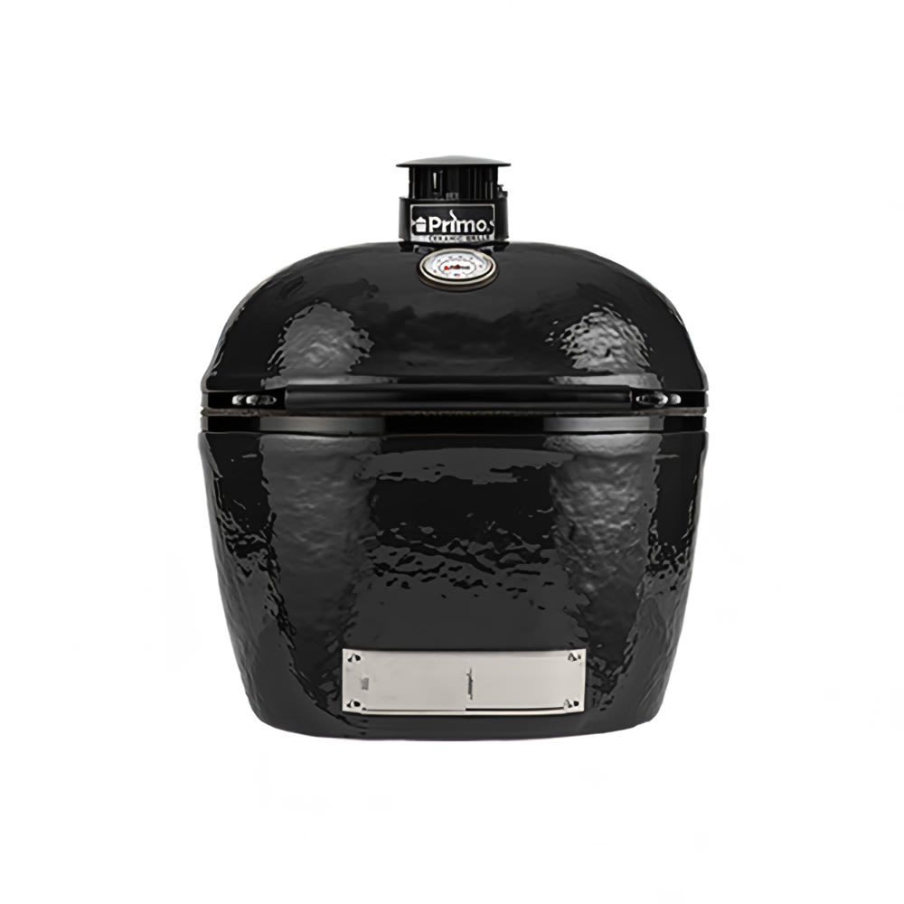 Primo PGCXLH Oval XL 400 Charcoal Grill w/ Hinged Lid - 18 1/2"W x 25", Ceramic, Black (PRM778)