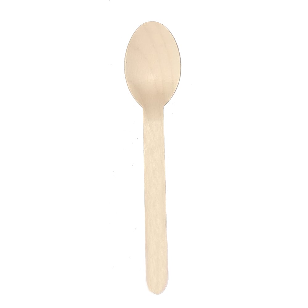 524-VTE213 6" Disposable Wooden Spoon, Lightweight