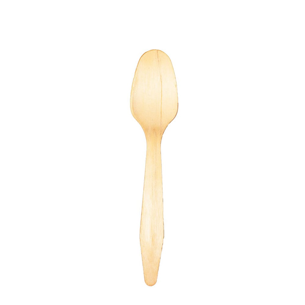 524-VT2418 7" Disposable Wooden Spoon, Heavyweight