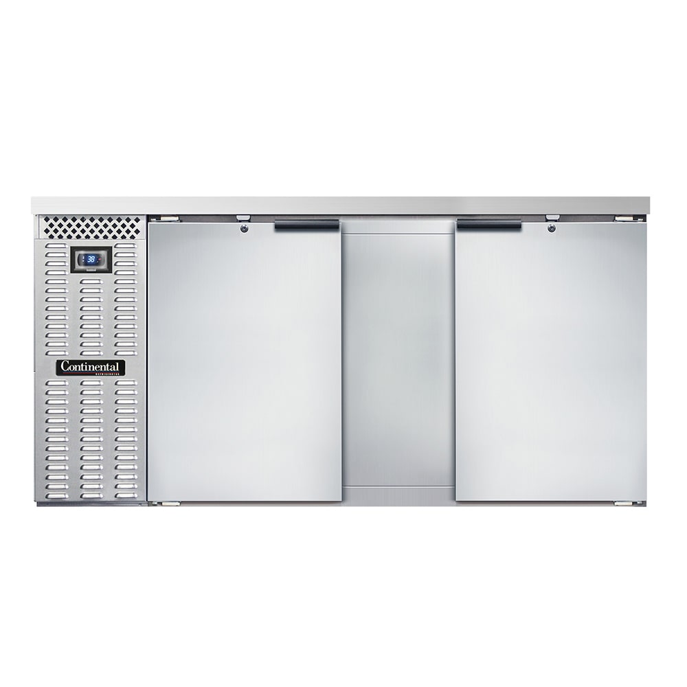 160-BB69SNSS 69" Bar Refrigerator - 2 Swinging Solid Doors, Stainless Steel, 115v