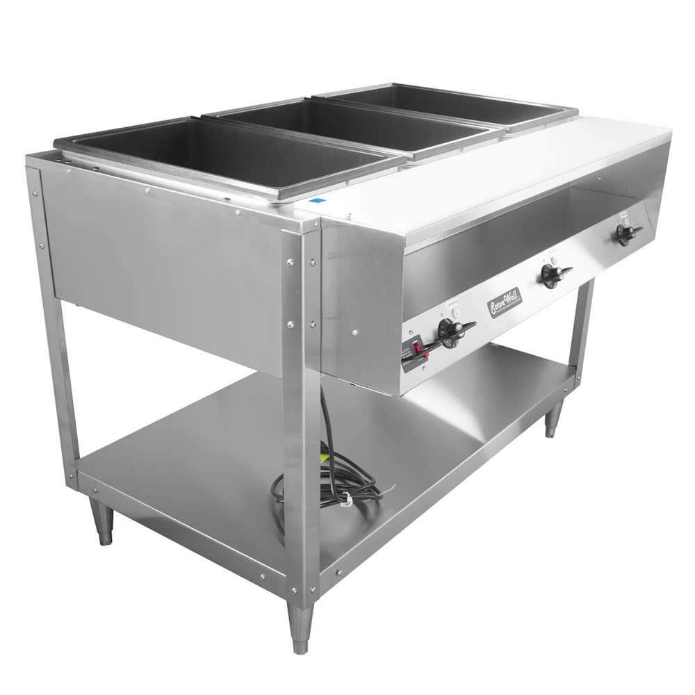 175-38003 46" Hot Food Table w/ (3) Wells & Cutting Board, 120v