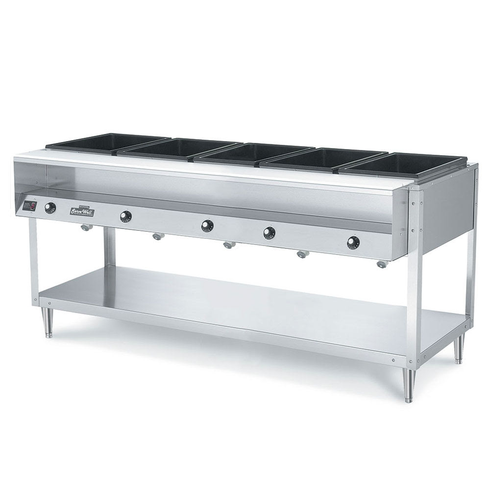 175-38005 76" Hot Food Table w/ (5) Wells & Cutting Board, 120v