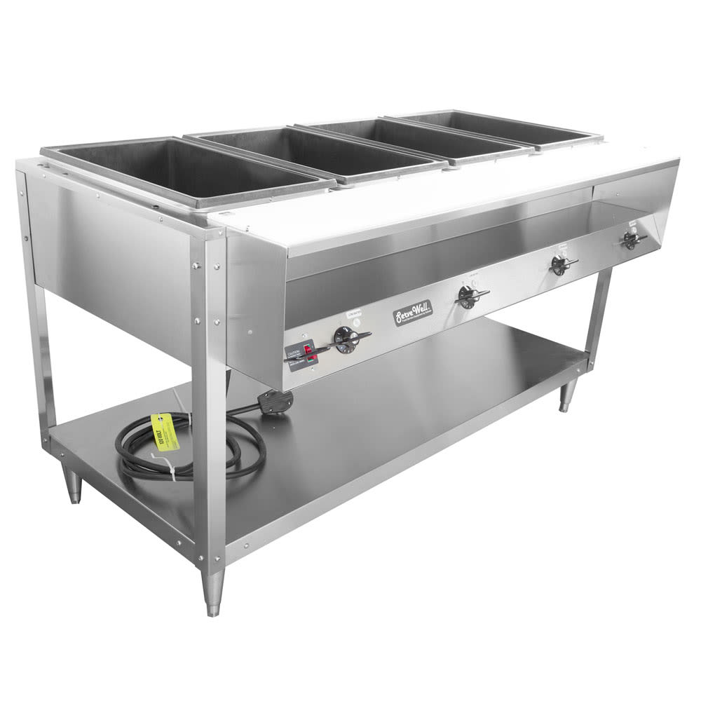 175-38104 60 11/16" Hot Food Table w/ (4) Wells & Cutting Board, 120v