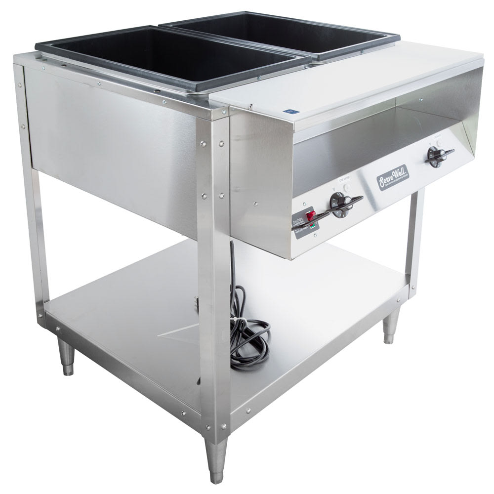 175-38116 32" Hot Food Table w/ (2) Wells & Cutting Board, 208 240v/1ph