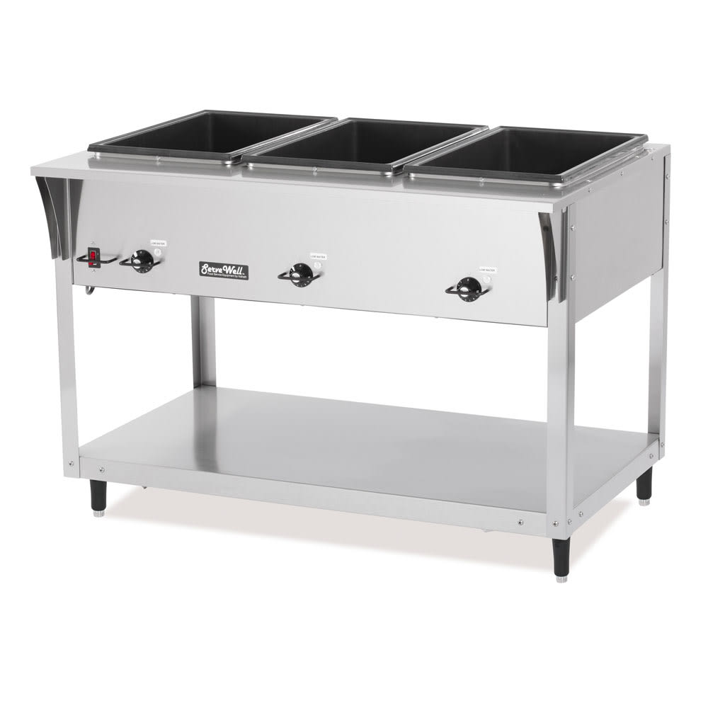175-38203 46" Hot Food Table w/ (3) Wells & Undershelf, 120v