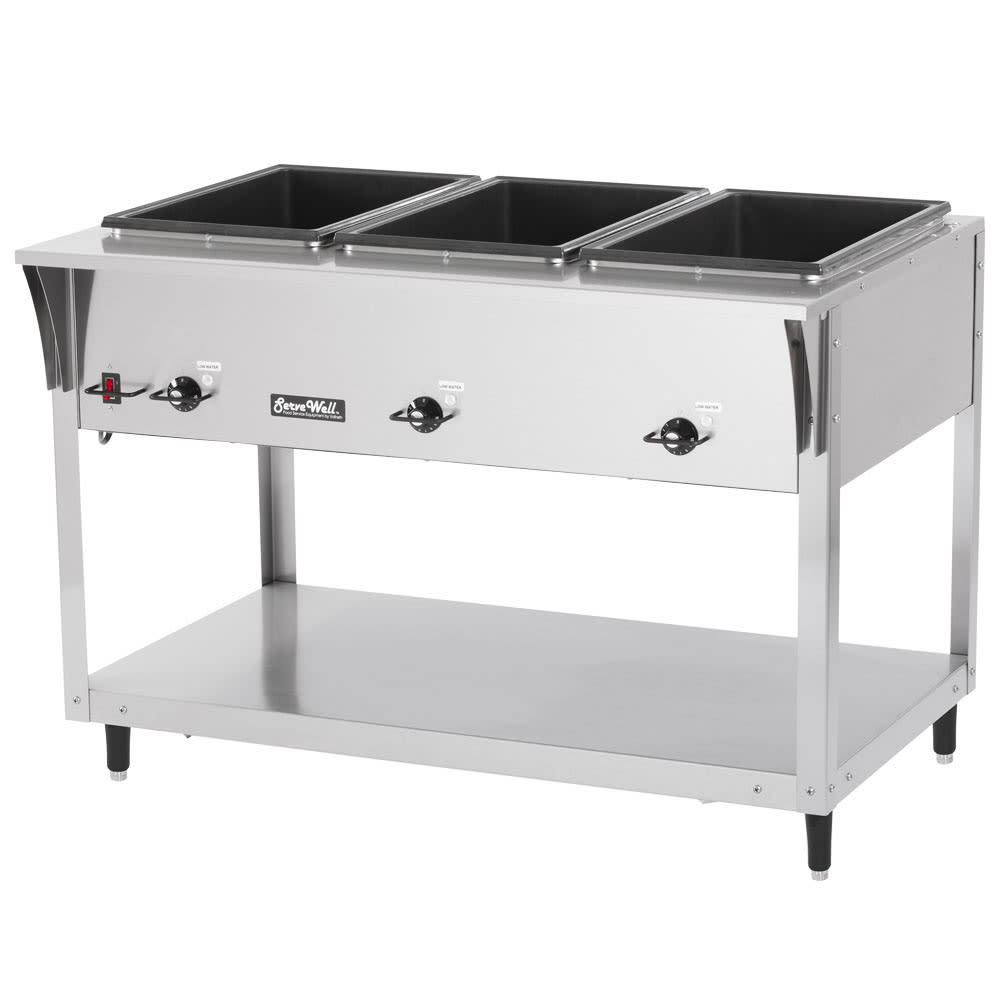 175-38213 46" Hot Food Table w/ (3) Wells & Undershelf, 120v