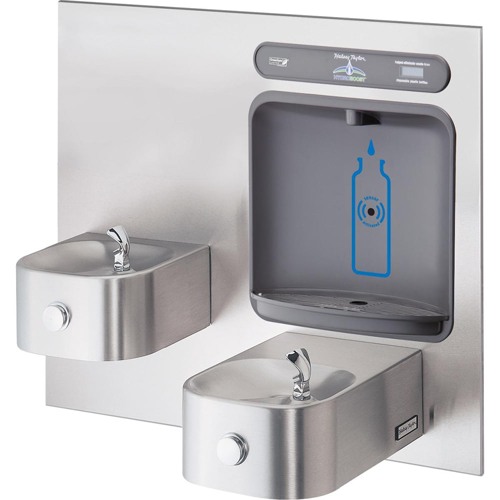 Halsey Taylor HTHB-HRFSEBP-I Wall Mount Bi Level Drinking Fountains w/ Bottle Filler - Non Refrigerated, Non Filtered