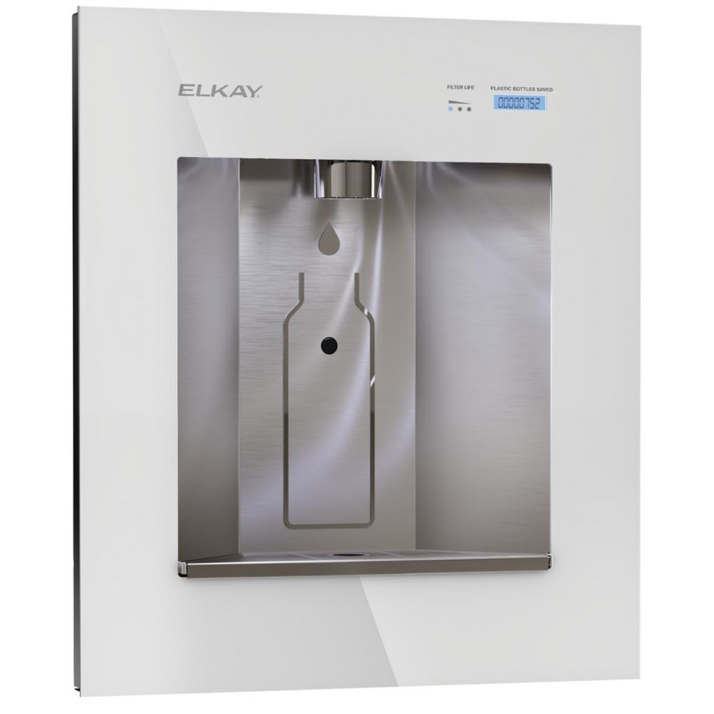 189-LBWD06WHK Built In Filtered Water Dispenser w/ Remote Chiller - Hands Free, White/Stainless