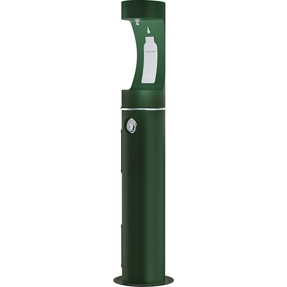 Elkay LK4400BFFRKEVG Outdoor HydroBoost Bottle Filling Station - 14"W x 14"D x 64"H, Non Refrigerated, Evergreen