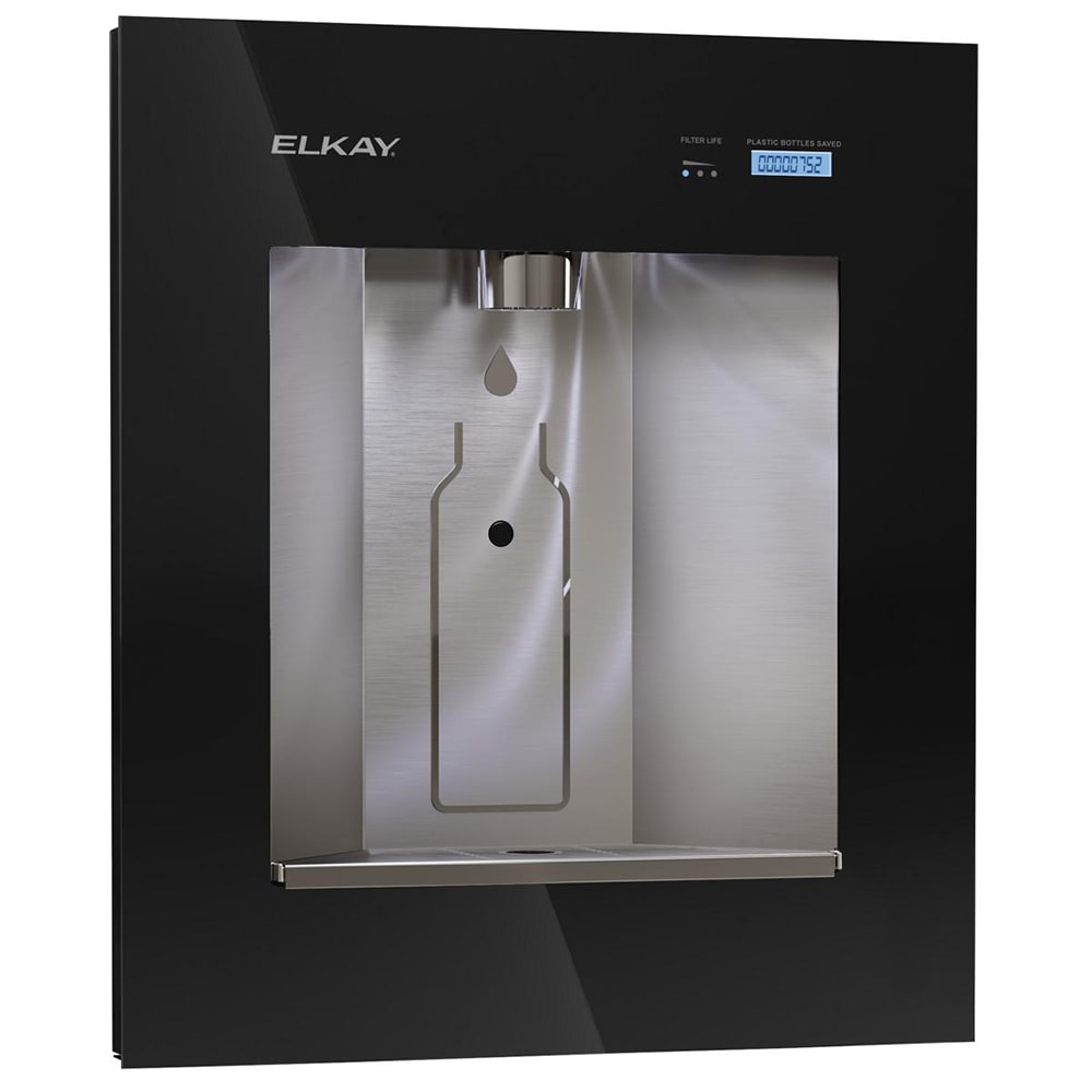 189-LBWD06BKK Built In Filtered Water Dispenser w/ Remote Chiller - Hands Free, Black/Stainless