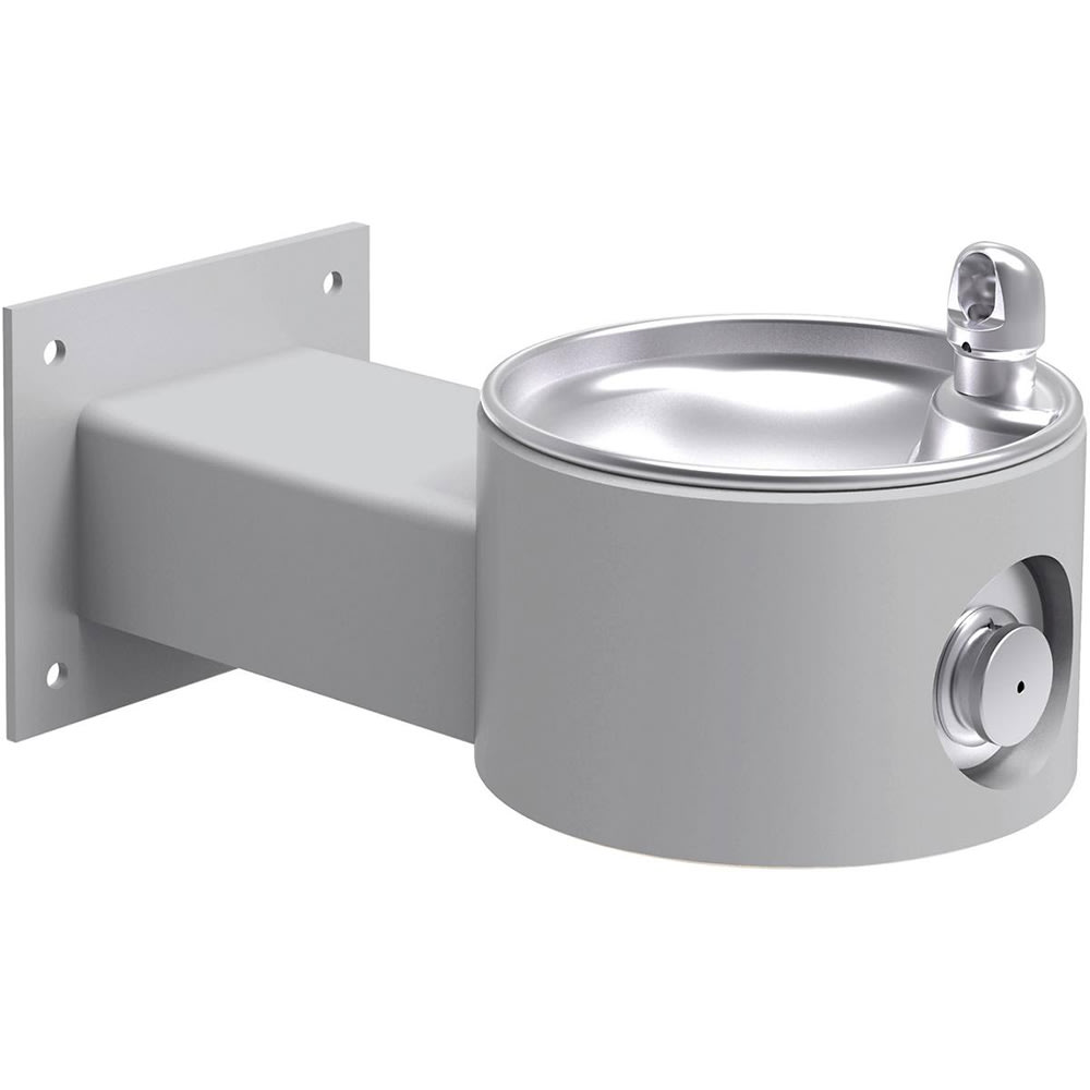 Elkay LK4405GRY Wall Mount Outdoor Drinking Fountain - 10"W x 19 1/8"D x 8"H, Non Refrigerated, Gray