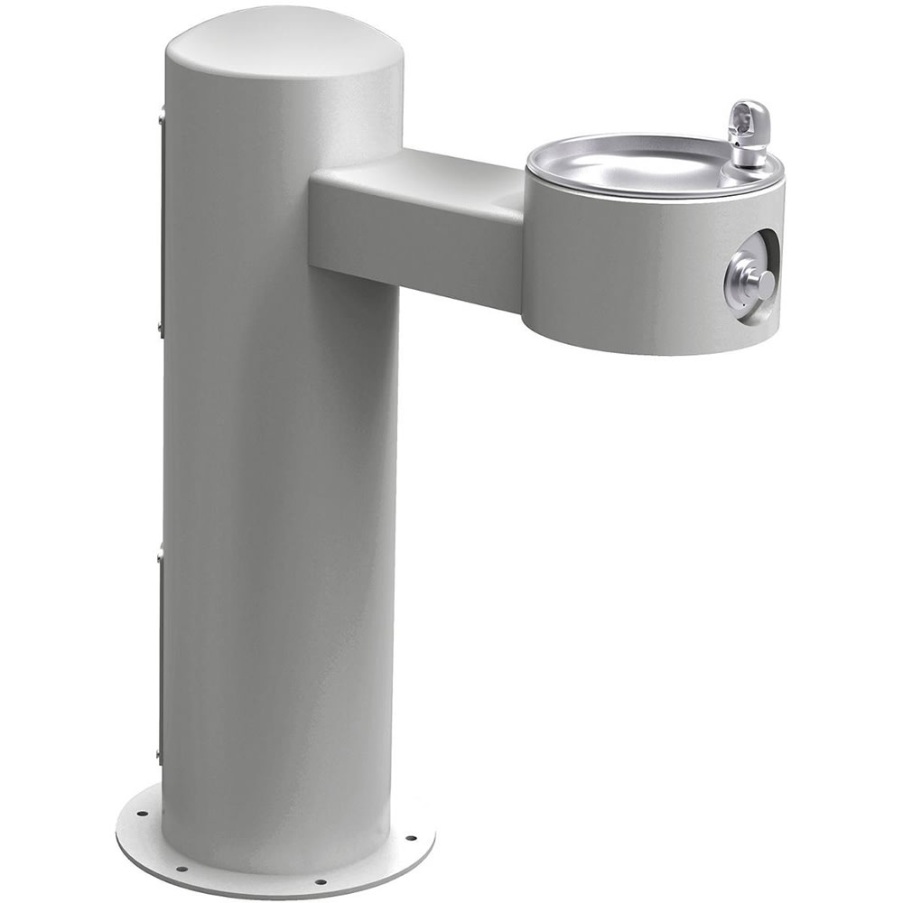 189-LK4410FRKGRY Outdoor Pedestal Drinking Fountain - 14"W x 31"D x 36 5/8"H, Non...