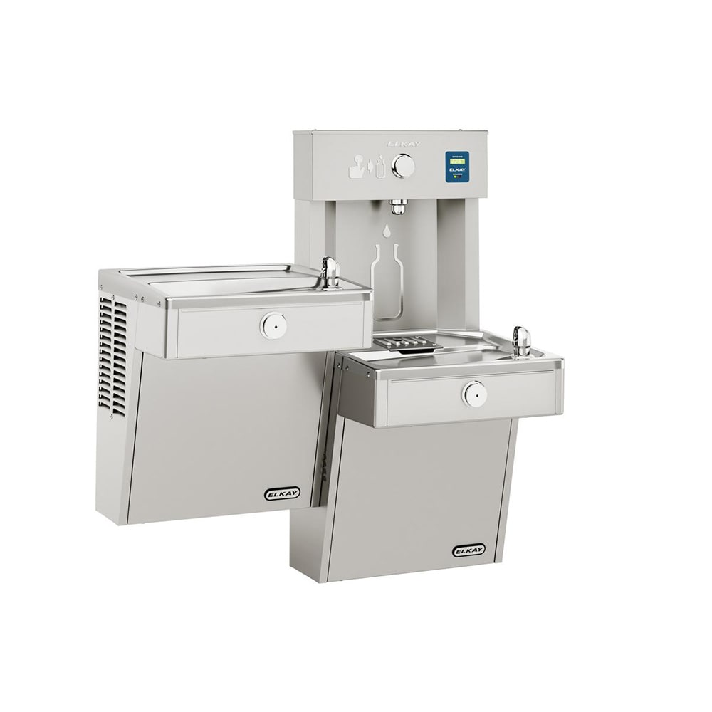 189-LVRCTLDDWSK Wall Mount Bi Level Drinking Fountains w/ Bottle Filler - Non Refrigerated, Filte...