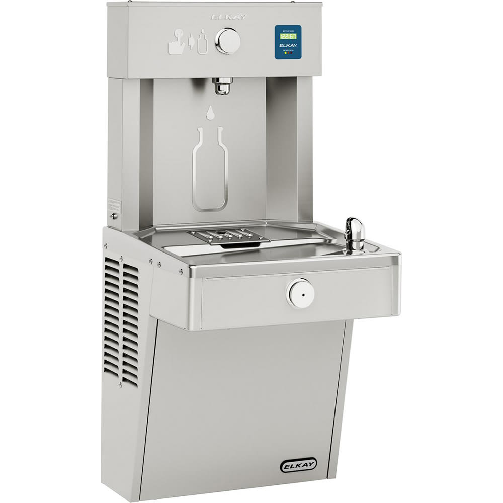 Elkay LVRC8WSK Wall Mount Drinking Fountain w/ Bottle Filler - Refrigerated, Filtered