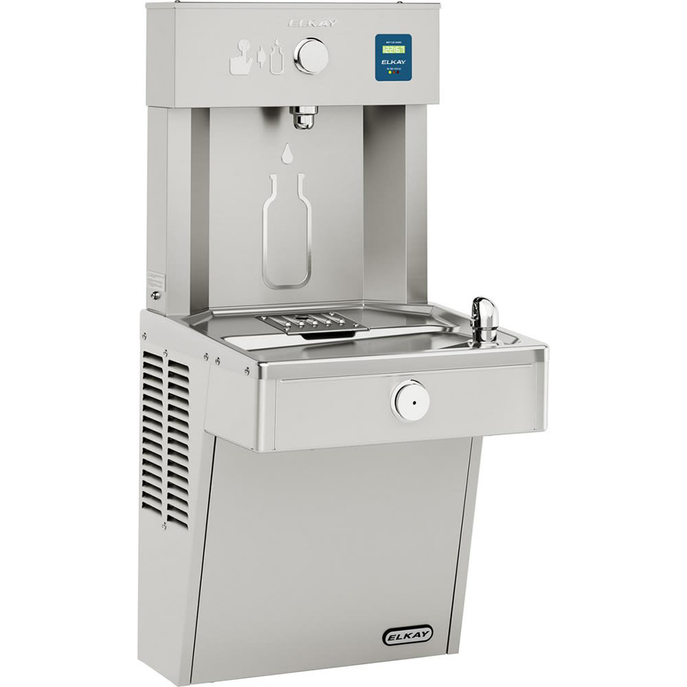 189-LVRC8WSK Wall Mount Drinking Fountain w/ Bottle Filler - Refrigerated, Filtered