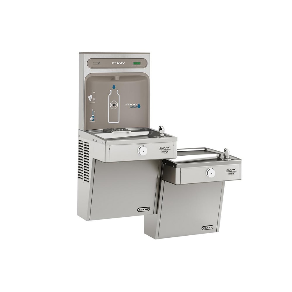 189-VRCGRNTL8WSK Wall Mount Bi Level Drinking Fountains w/ Bottle Filler - Refrigerated, Non Filt...