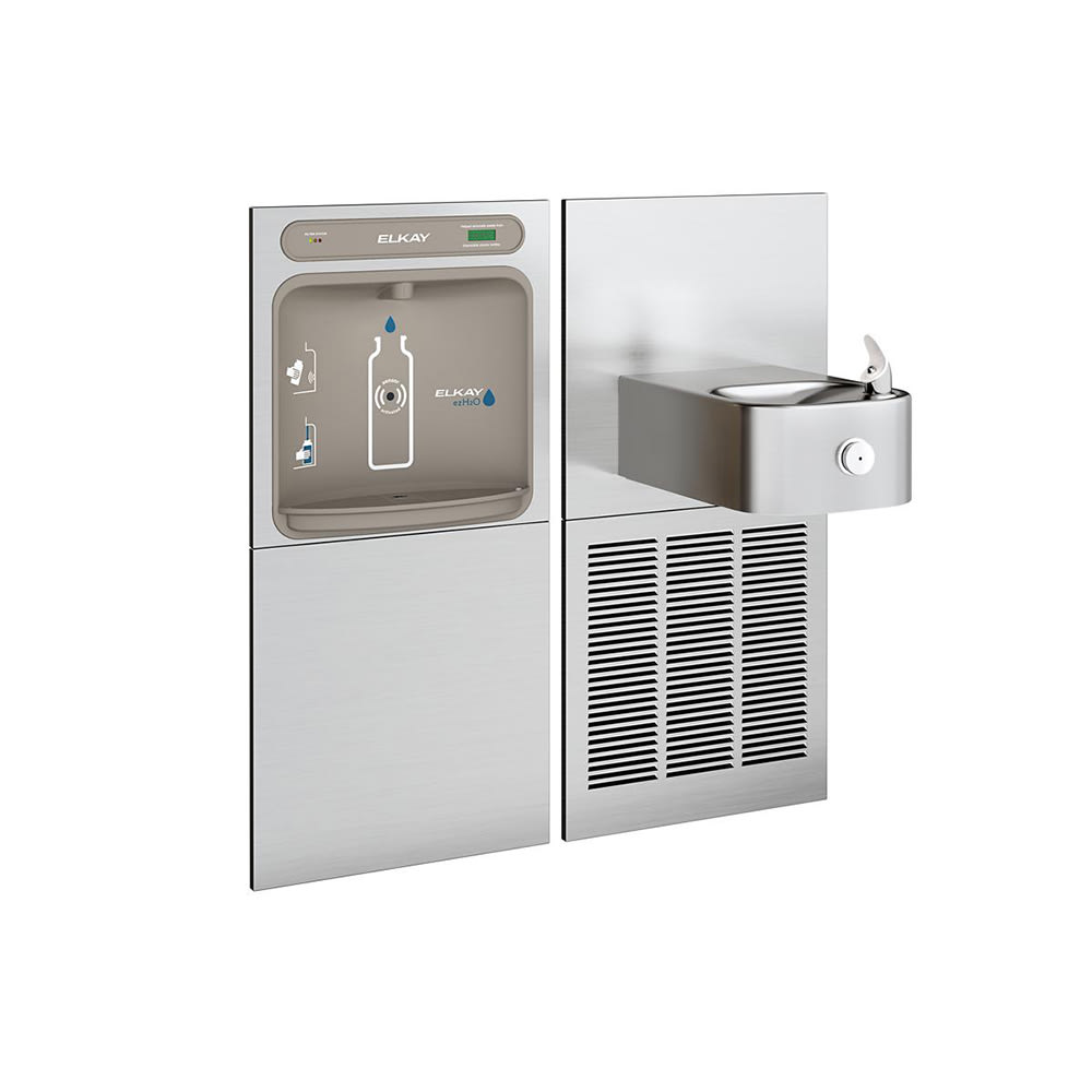 189-LZWSSS8K Wall Mount Drinking Fountain w/ Bottle Filler - Refrigerated, Filtered