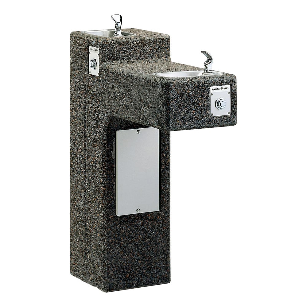 Halsey Taylor 7404595816 Outdoor Pedestal Bi Level Drinking Fountain - Freeze Resistant, Non Refrigerated, Non Filtered