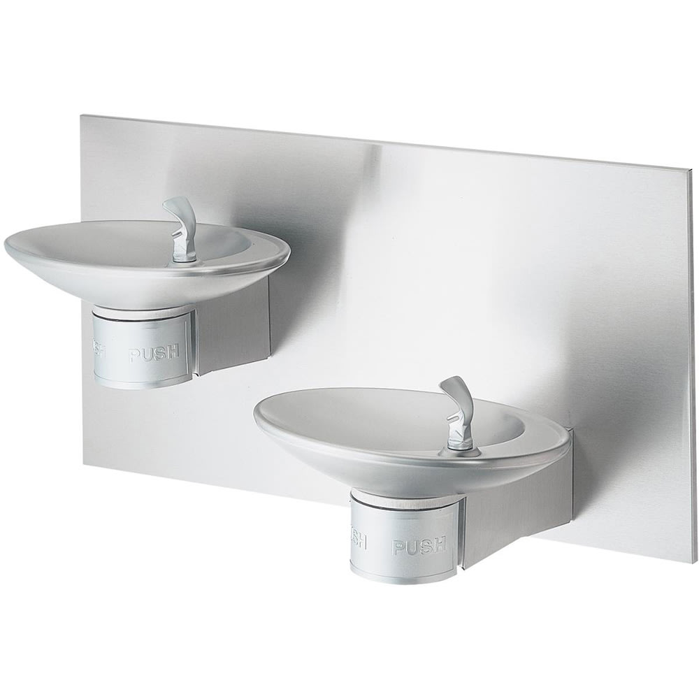 Halsey Taylor 7434004883 Wall Mount Bi Level Drinking Fountain - Non Refrigerated, Non Filtered, Stainless Steel