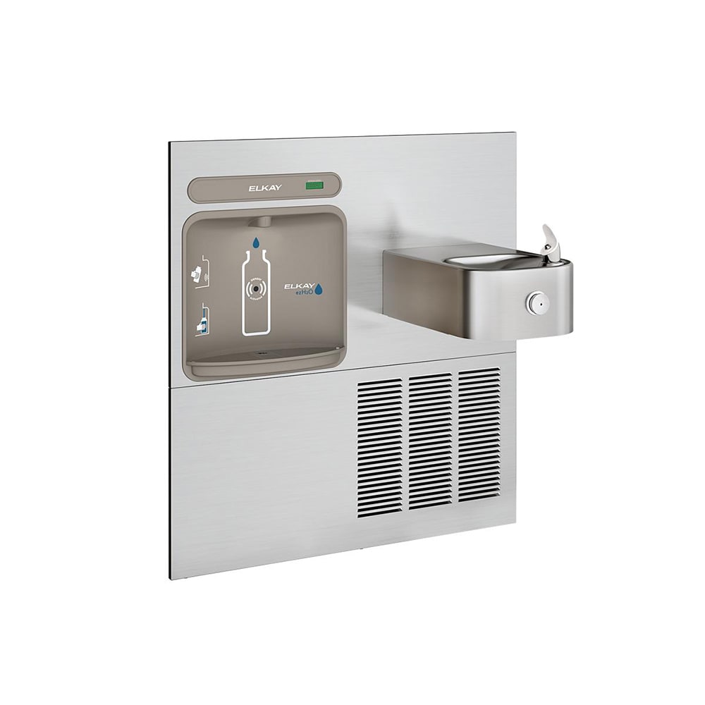 189-EZWSERFP8RF Wall Mount Bottle Filling Station w/ Drinking Fountain - Refrigerated, Non Filter...
