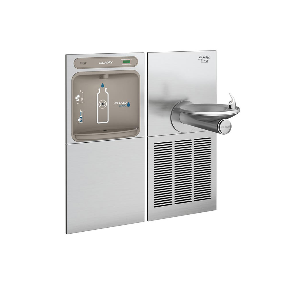 189-EZWSSFGRN8K Wall Mount Bottle Filling Station w/ Drinking Fountain - Refrigerated, Non Filter...