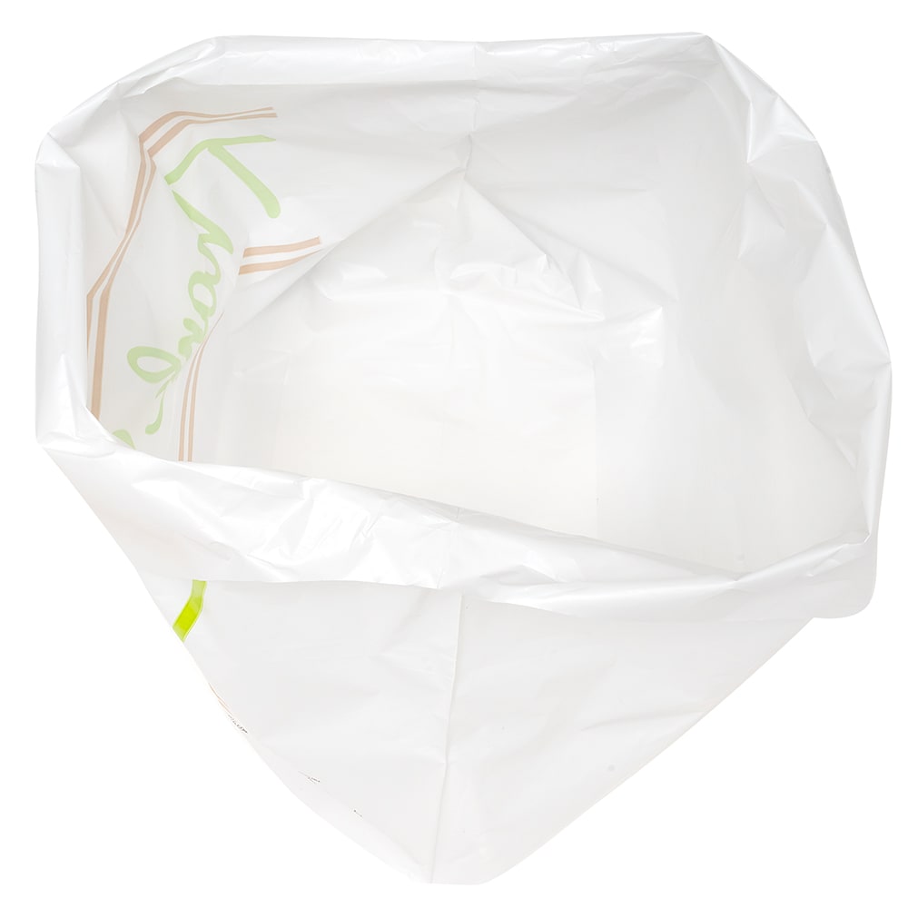 LK Packaging TO165146TY Printed Poly Take Out Bag w/ Handles - 16 