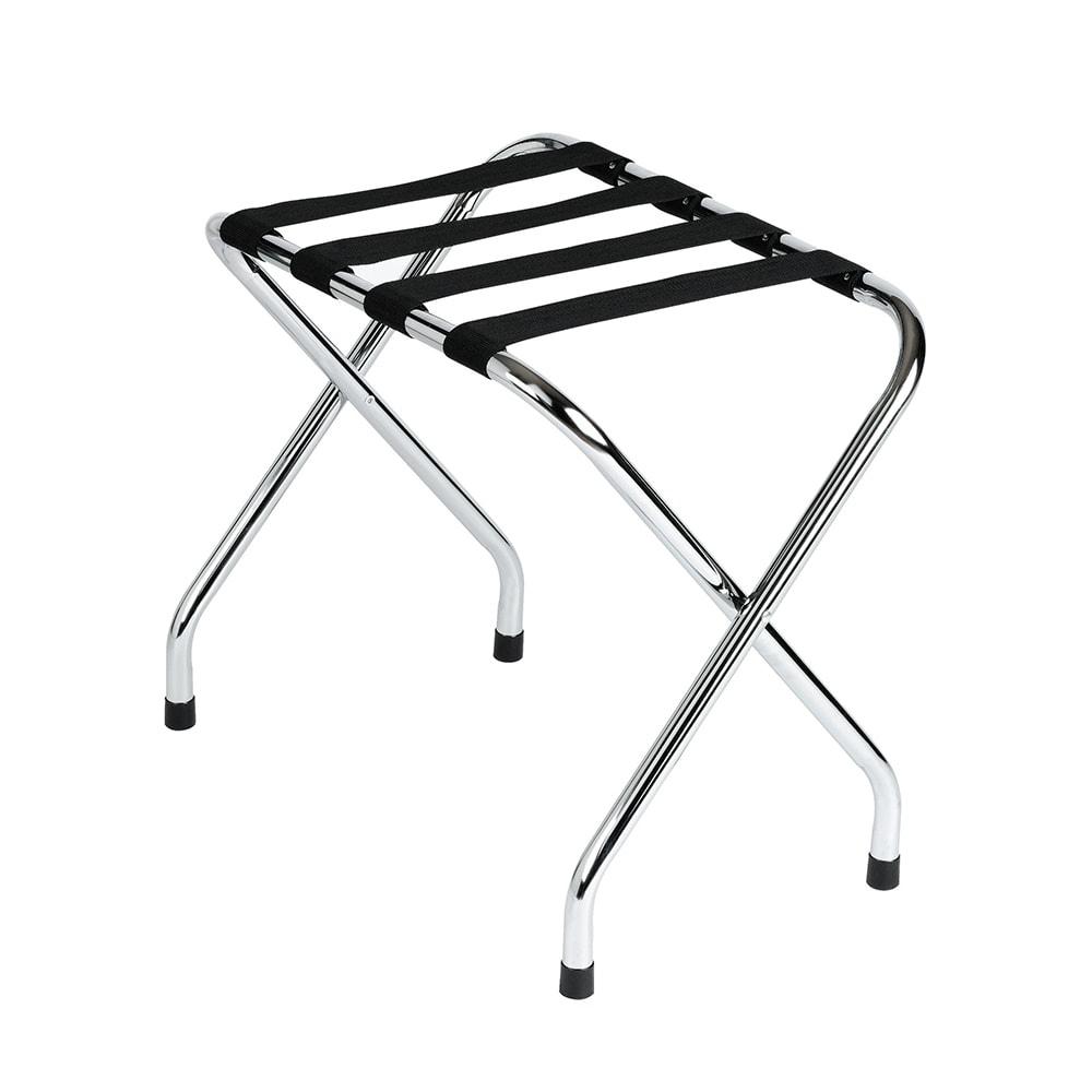 607-LRCHR01 Folding Luggage Rack w/ 2 1/4" Black Straps - 25"W X 16 1/2"D X 20&quo...