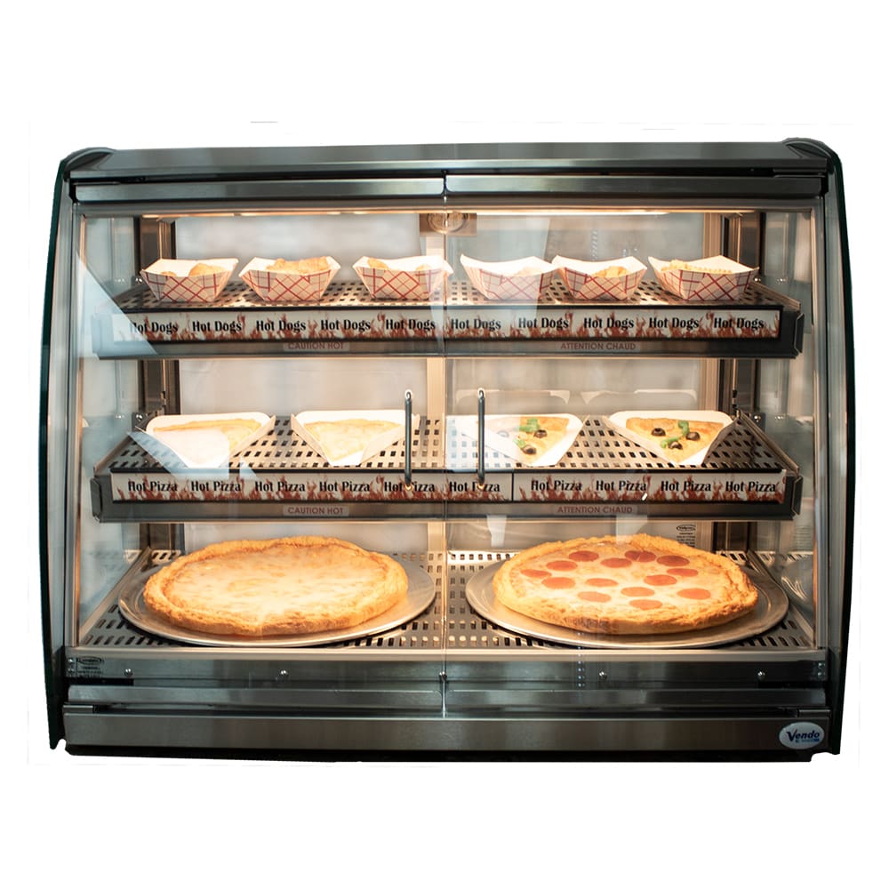 612-HFDC00005 35 1/3" Dual Service Countertop Heated Display Case - (3) Shelves, 115v