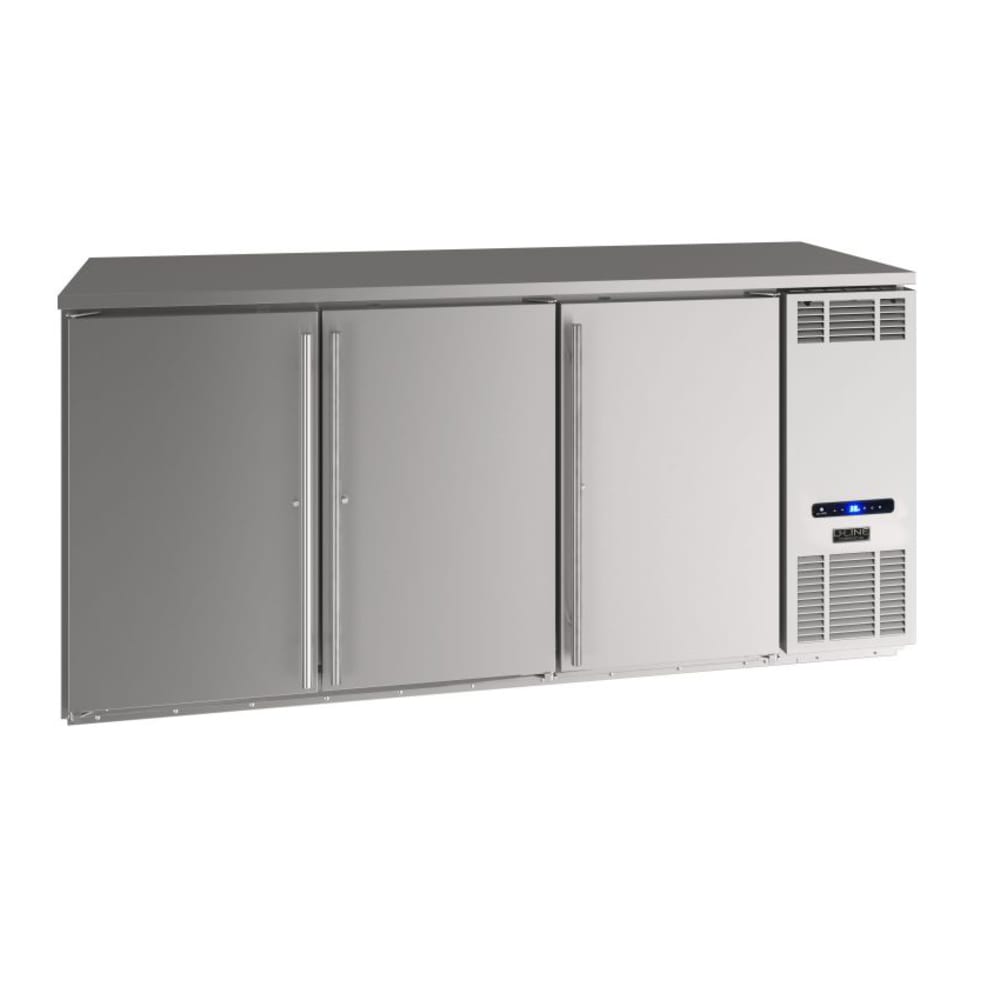 U-Line UCBR572-SS01A 72" Bar Refrigerator - 3 Swinging Solid Doors, Stainless Steel, 115v