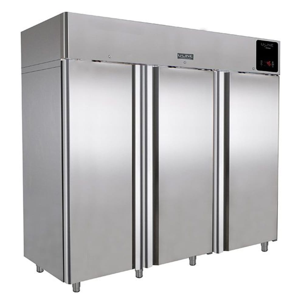 U-Line UCFZ585-SS71A 85" Three Section Reach In Freezer, (3) Solid Doors, 115v