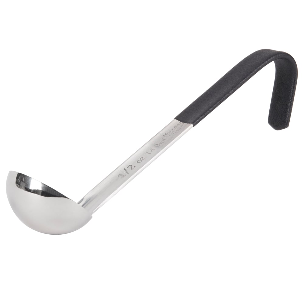 175-4980020 1/2 oz Jacob's Pride® Collection Ladle - Stainless Steel, Black Kool-Touch® Hand...