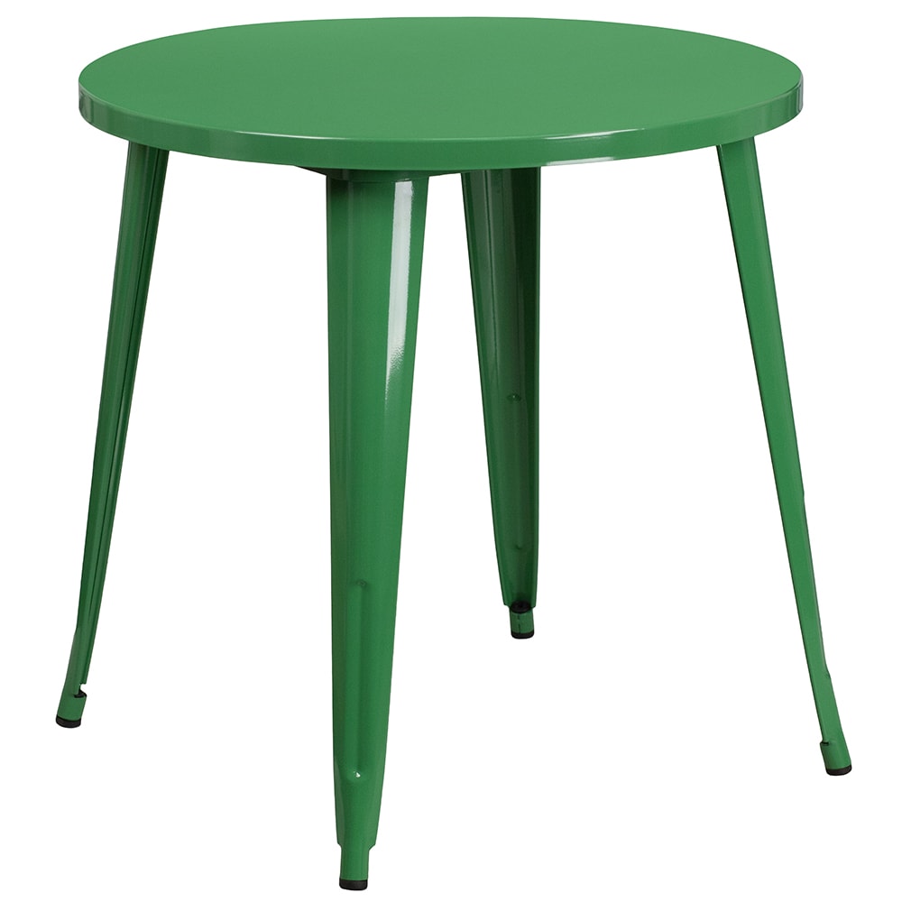 916-CH5109029GN 30" Round Dining Height Table - Metal, Green