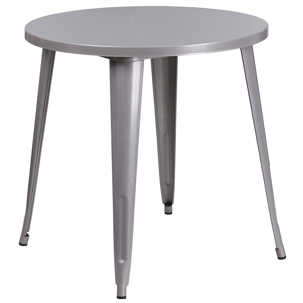 916-CH5109029SIL 30" Round Dining Height Table - Metal, Silver