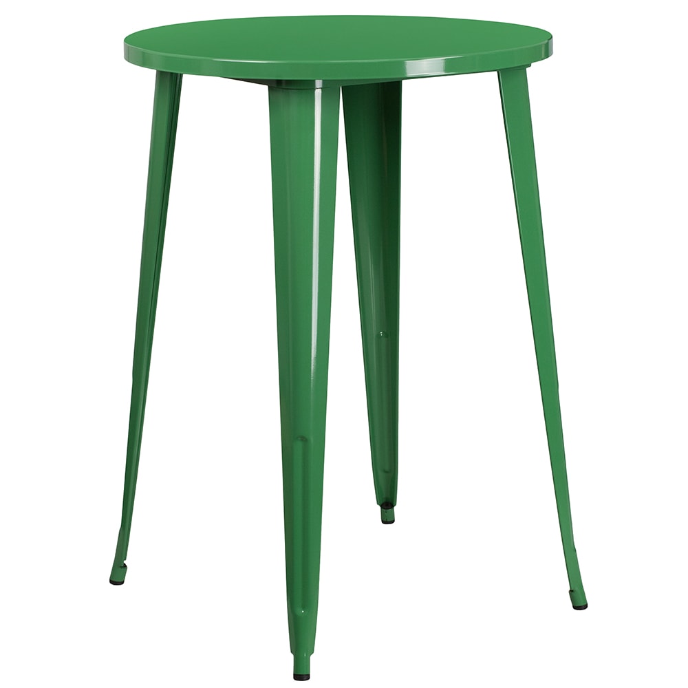 916-CH5109040GN 30" Round Bar Height Table - Green Steel Top, Steel Base