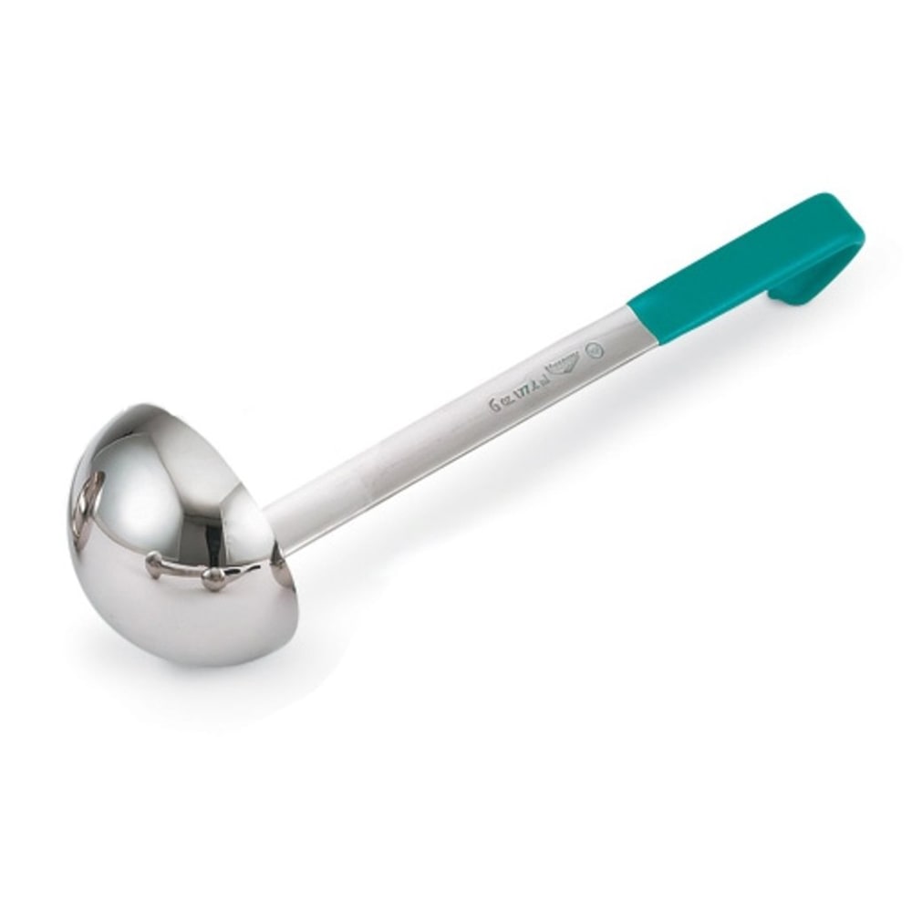 175-4980655 6 oz Jacob's Pride® Collection Ladle - Stainless Steel, Teal Kool-Touch® Handle