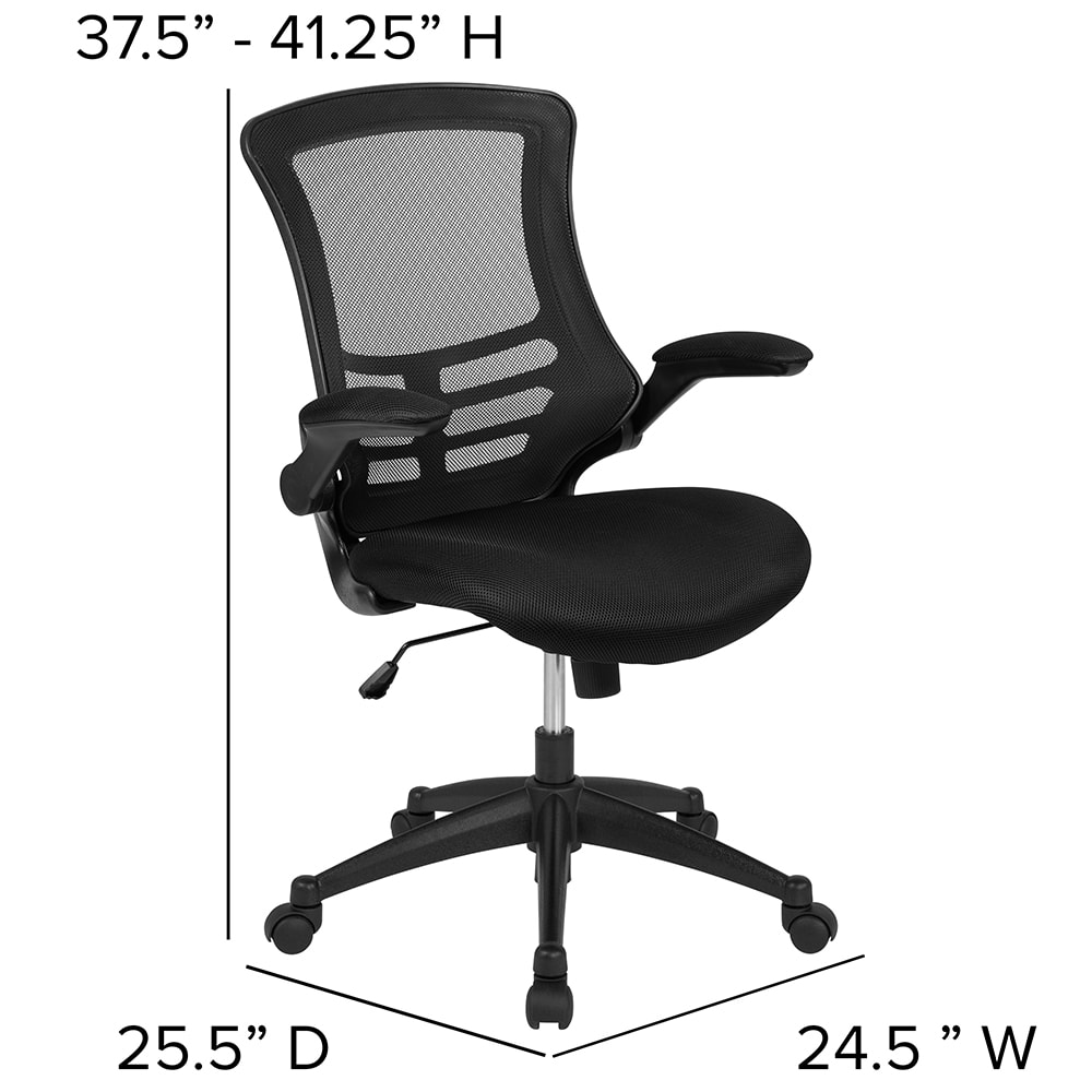 Flash Furniture BLX5MBKGG Swivel Office Chair w/ Mid Back Black