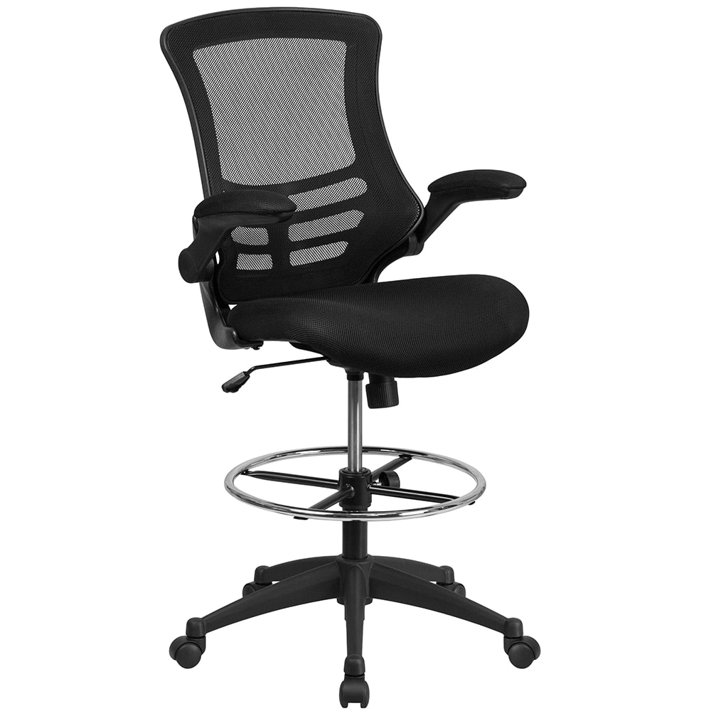 916-BLX5MD Swivel Office Chair w/ Mid Back - Black Mesh Back & Seat